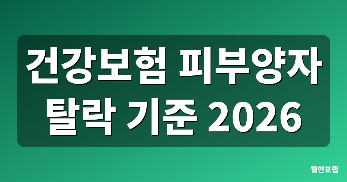 건강보험 피부양자 탈락 기준 2026 대표 이미지